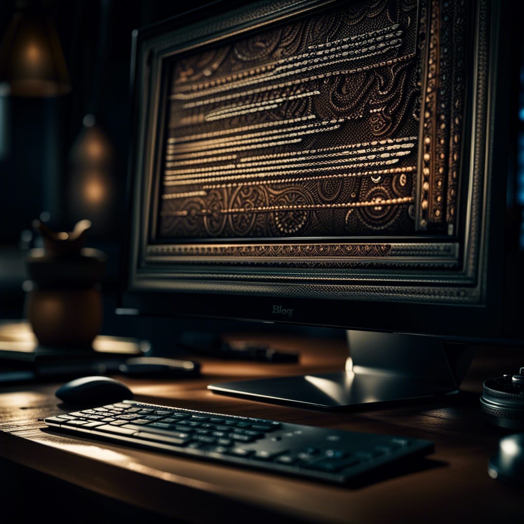 Technical documentation concept: screen with structured content and symbols
